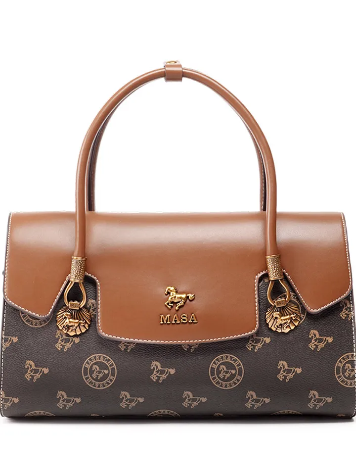 Elegant Horse Emblem Leather Satchel – MASA Design