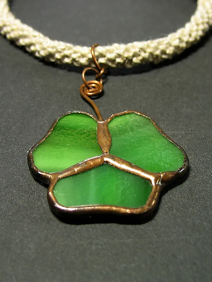Shamrock necklace, st patricksday, Clover leaf, trefoil, St Patricks clover, Green trefoil,  Irish necklace, st patrick