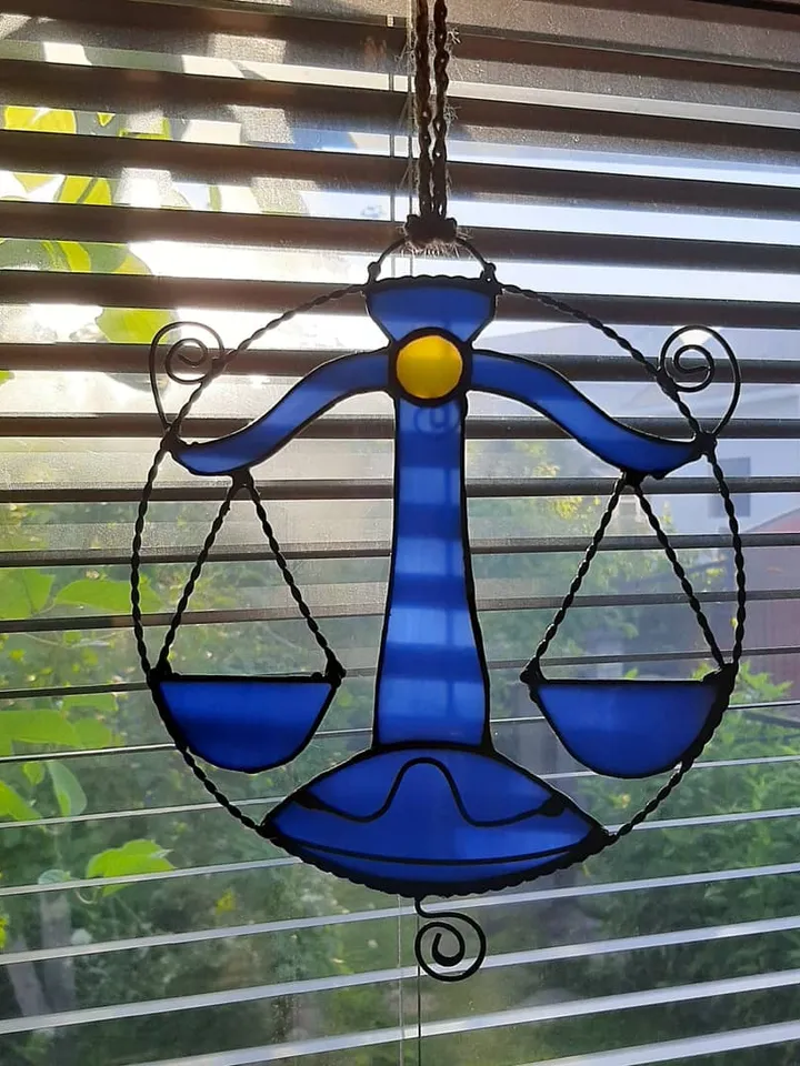 Libra zodiac sign/ Digital Download / Stained Glass Pattern / PDF file / DIY