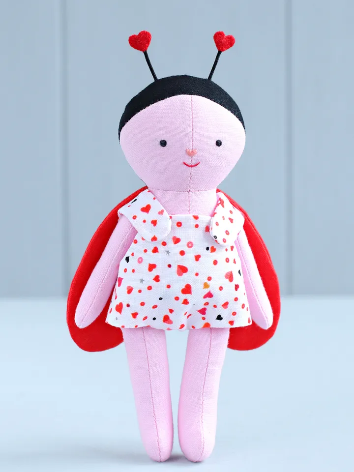 PDF Mini Love Bug Stuffed Animal (Valentine's Day Collection) Sewing Pattern