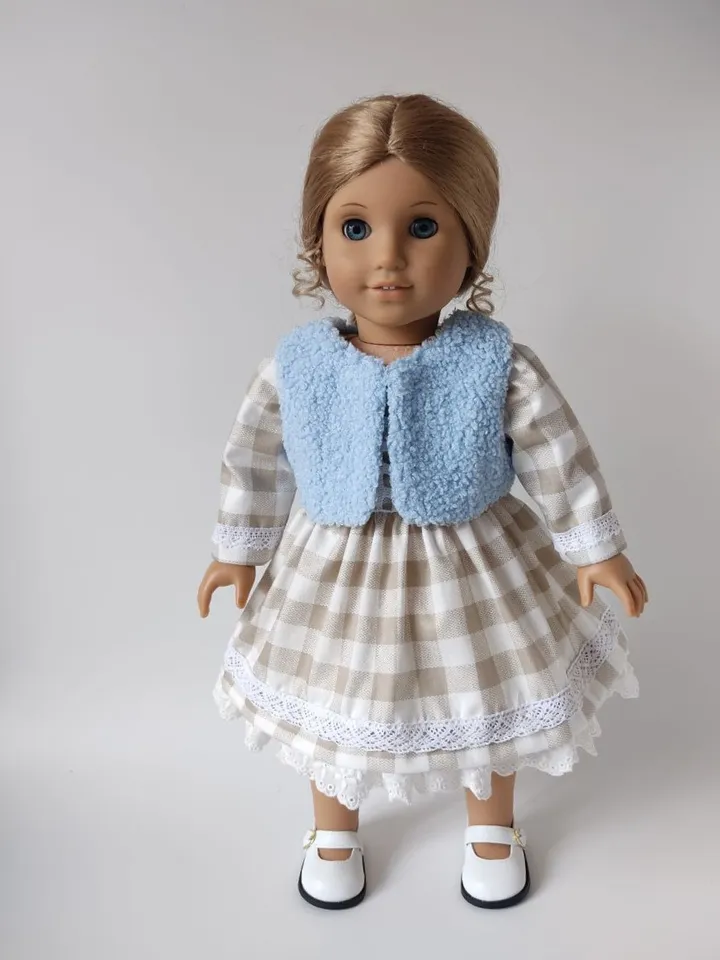 PDF sewing dress and vest pattern for American Girl dolls.
