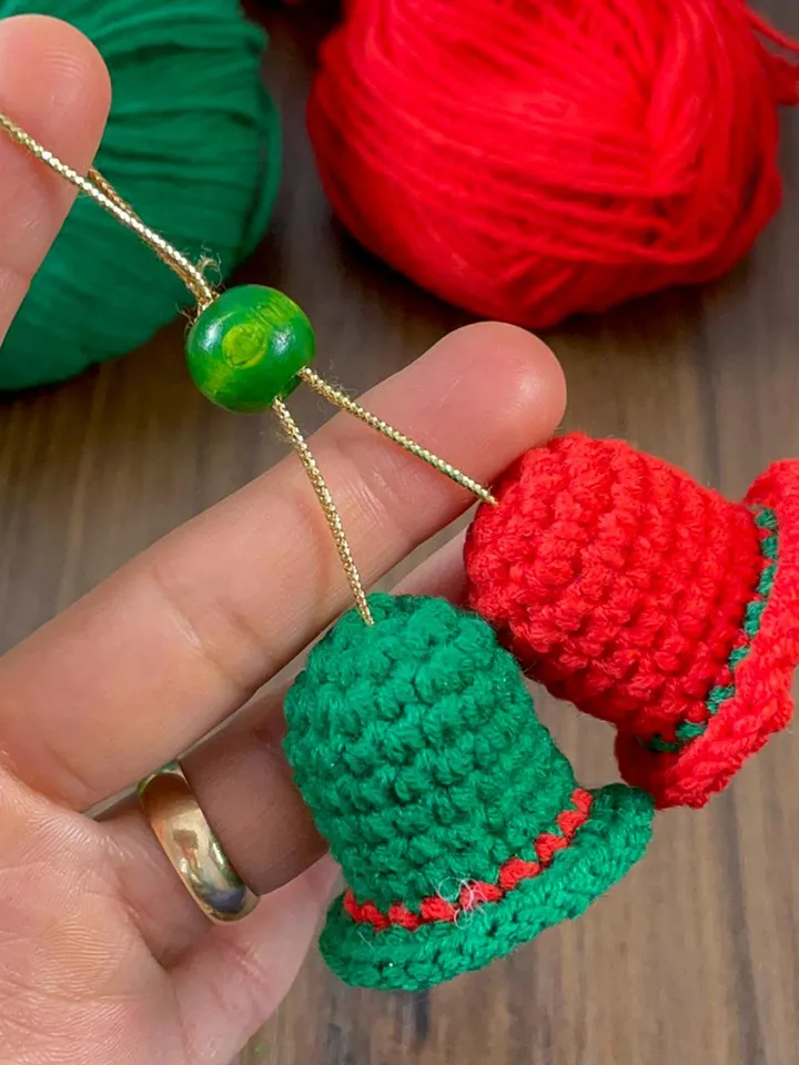 Mini Crochet Christmas Bells PDF Pattern, DIY Tiny Festive Ornaments, Handmade Small Bell Decorations, Holiday Tree Accent Crochet