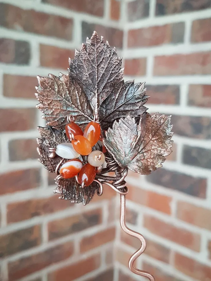 Copper jewelry, hair accessories, hairpin, gift for her, electroformed, electroforming, jewelry for hair, handmade jewelry