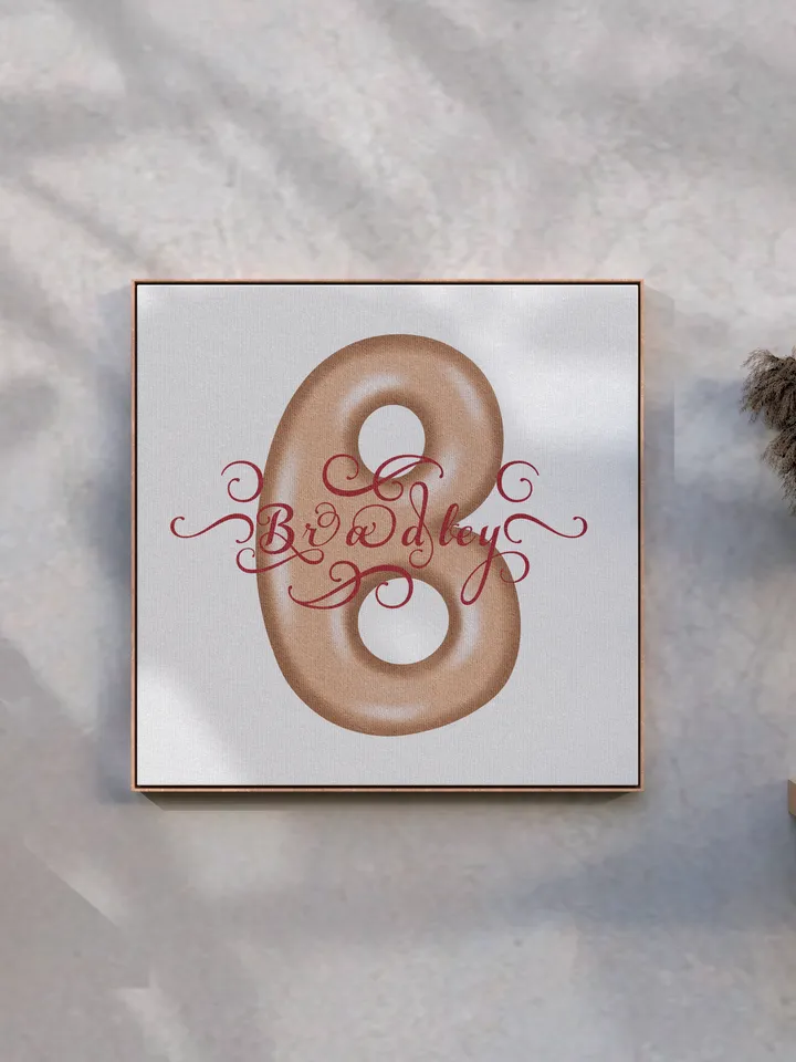 Bradley - name in Samantha style with bright letters, digital design
