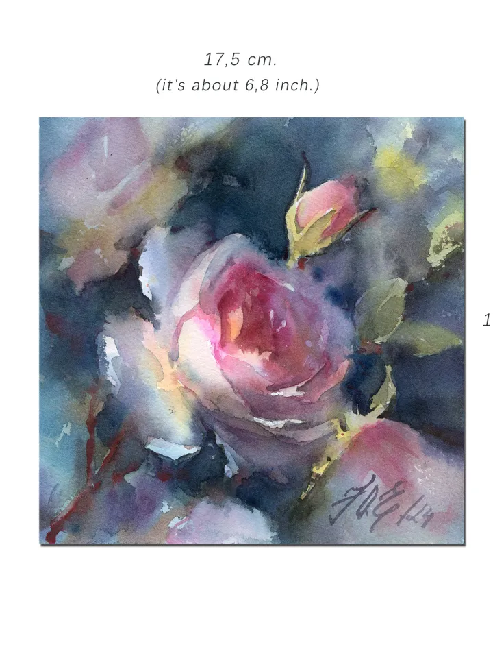 Rose painting / Original watercolor art / Soul of rose
