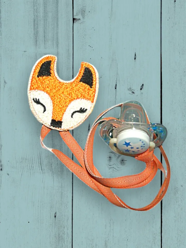 Fox set Baby Comforter Toy Baby bib Baby’s dummy clipMachine Embroidery Designs in the hoop project digital embroidery pattern Machine