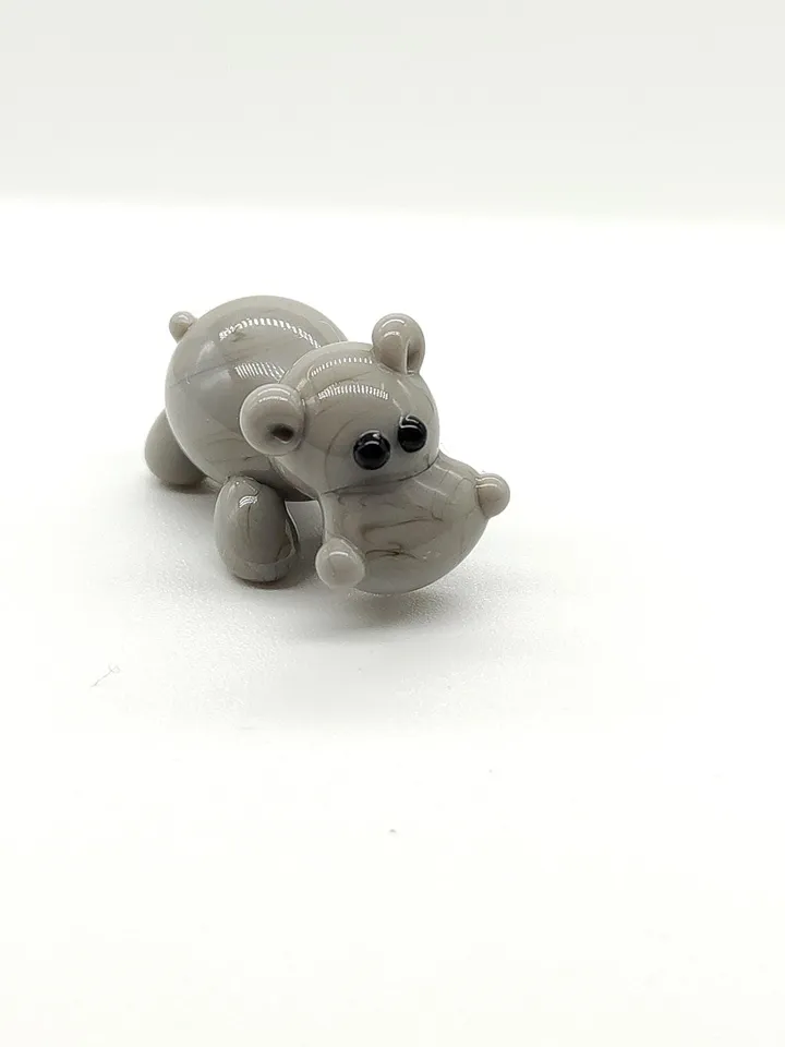 Hippo figurine Hippo art Hippo gifts Hippo ornament Hippo statue Hippopotamus Hippo for Christmas Miniature animals Tiny glass animals