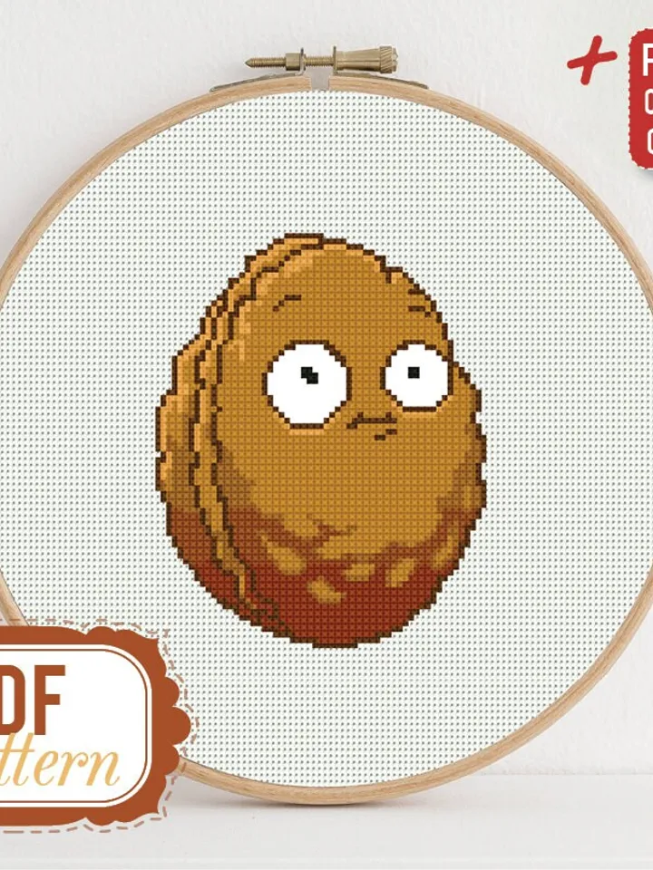Cross stitch pattern Wall-Nut Cross stitch pattern Plants vs Zombies PDF Format Instant Download Home decor Modern