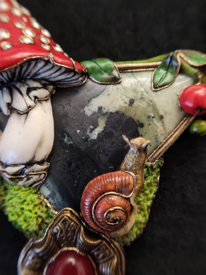 Amanita necklace, Mashrooms Necklace, Polymer clay necklace,Nature Necklace