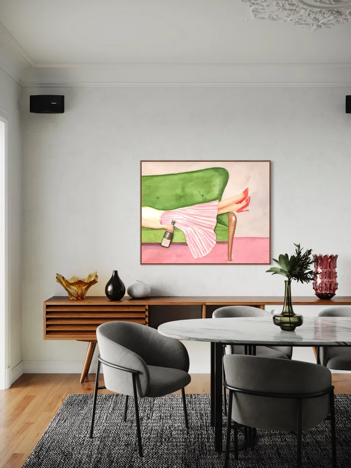 Women Drinking Champagne, Watercolor Painting, Home Bar Decor, Fashion Wall Art, Alcohol Poster, Champagne Lover Gift, Wine Poster Art