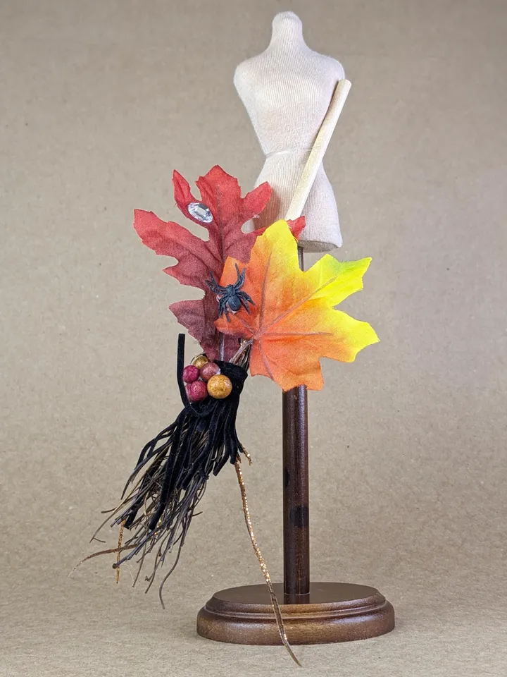 Premium Halloween witch broom for 1/6 scale dolls