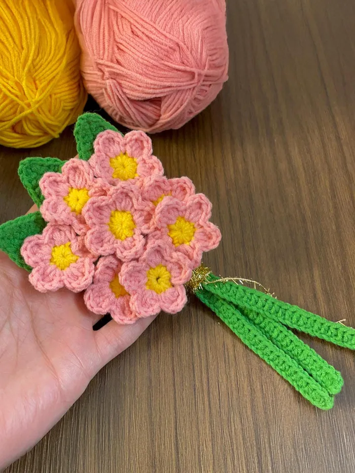3D Crochet Flower Bouquet Pattern PDF, Realistic Floral Home Decor, Amigurumi Crochet Flowers DIY, Handmade Room Decoration