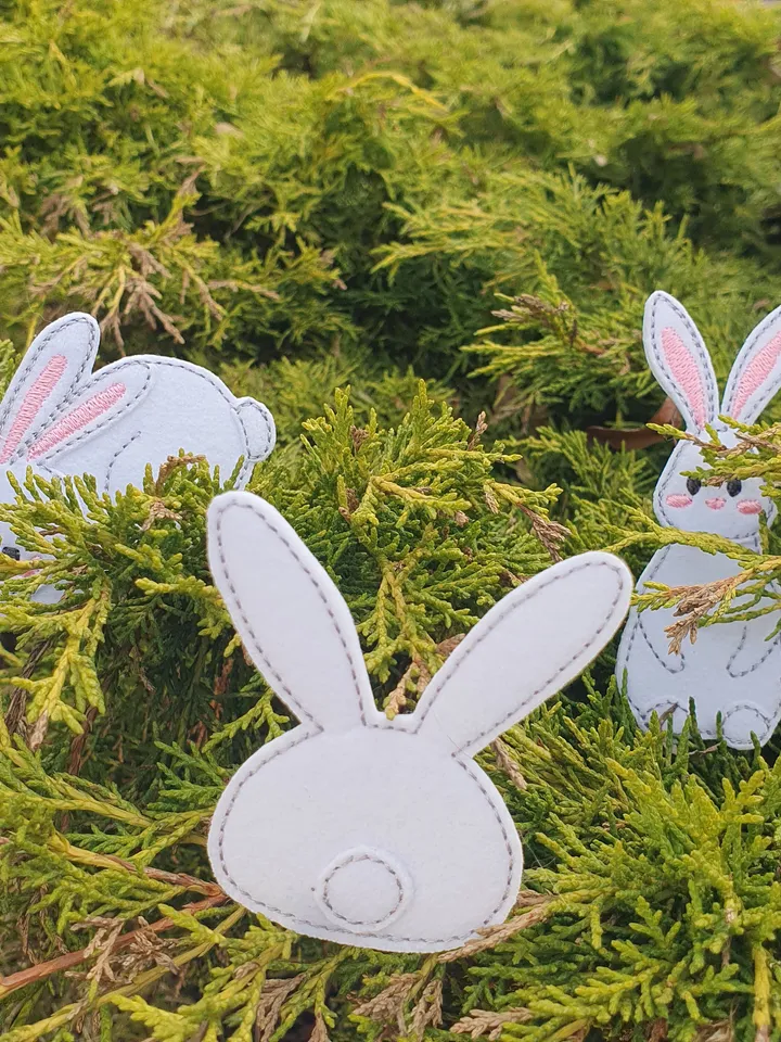 ITH Easter Bunnies Embroidery Design Set, Felt Rabbit Collection for Decor Pattern, 5x7 Hoop Digital File