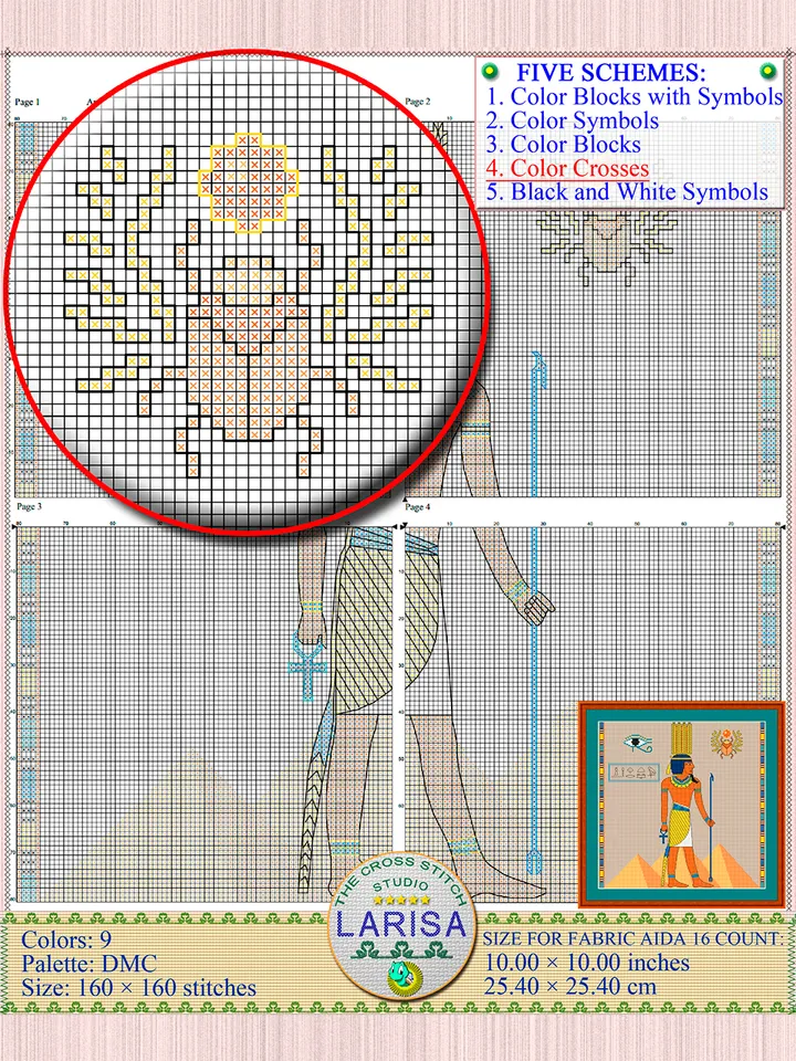 Anhur Cross Stitch Pattern | God Of War | Egyptian God | Onuris