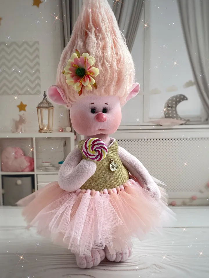 Rag doll pattern. DIY doll tutorial. Troll doll.