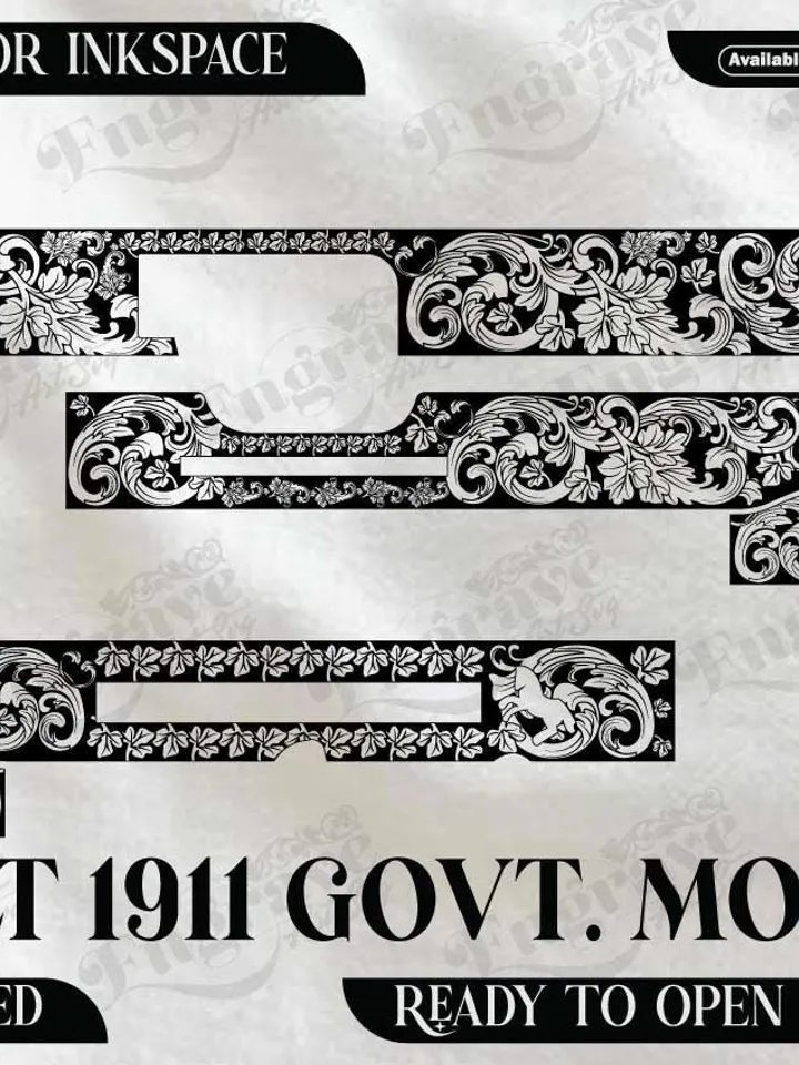 COLT 1911 GOVERNMENT MODEL Design,lasercut,laserengraving,fiberlaser,engravingfiles