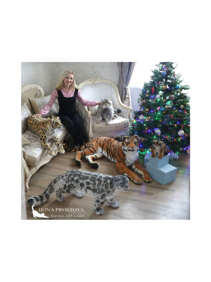 Tiger realistic plush animals. Ooak toy. Big tiger stuffed toy