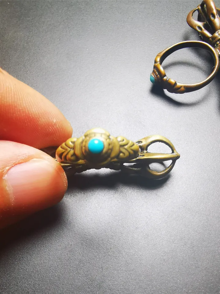 Gandhanra Handmade Tibetan Vajra Ring,Buddhist Protection Jewelry