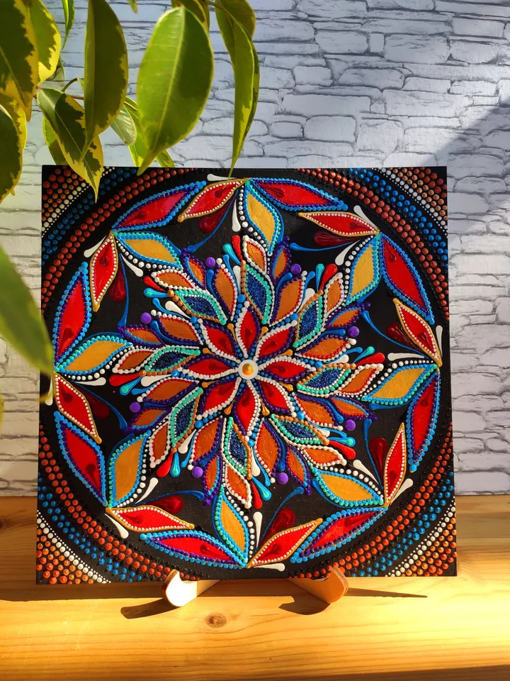 Dot Mandala Painting Original Art Hand Painted Meditation Mandala Art