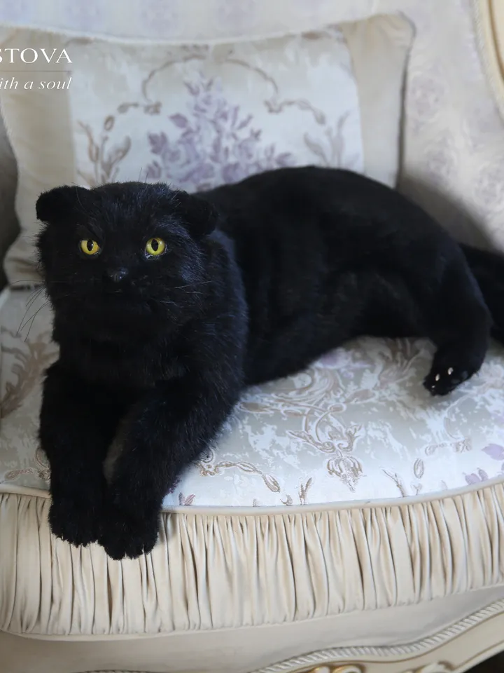 Cat May realistic plush toy. Ooak doll. Art doll animalal