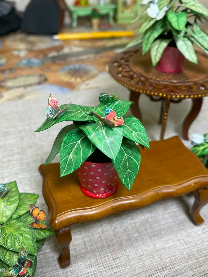 Tutorial. Flowers in a pot. 1:12. Dollhouse miniature. Flowers for a doll.