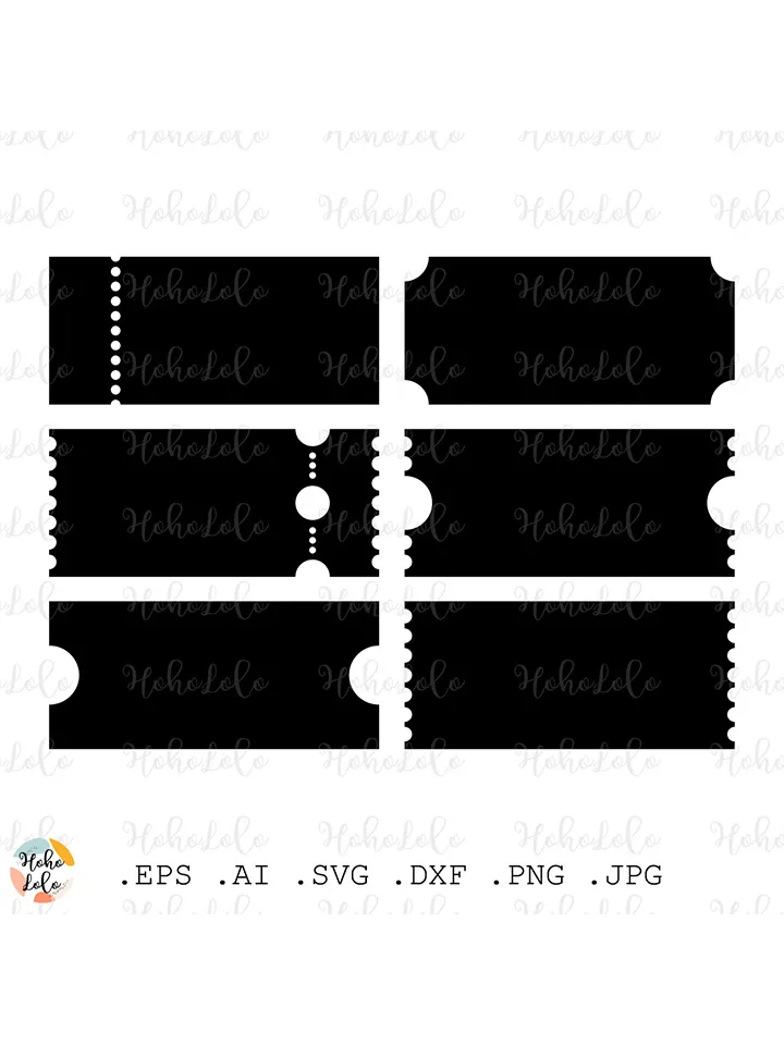 Movie Ticket Svg, Movie Ticket Cricut, Movie Ticket Stencil Templates Dxf, Movie Ticket Clipart Png