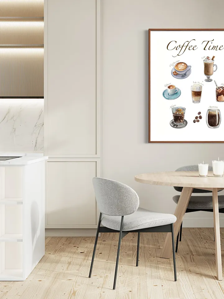 Coffee Watercolor Painting Print, Minimal Boho Coffee, Coffee Lover Gift, Modern Coffee Poster, Kitchen Print, Enjoy Coffee Print,Cup