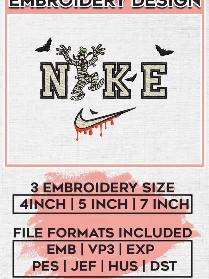 Ni.kee Goofy Mummy Costume Embroidery designs, Disney Movie Machine embroidery designs, Halloween embroidery files, Spooky Season Machine Embroidery Digitized Pes Files, Digital Download