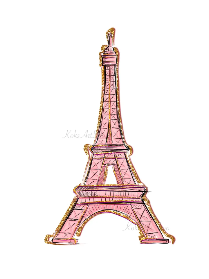 Eiffel Tower, Eiffel Tower clipart, Eiffel Tower illustration, Fashion art, Fashion Clipart, Fashion print, Paris clip art, Paris png