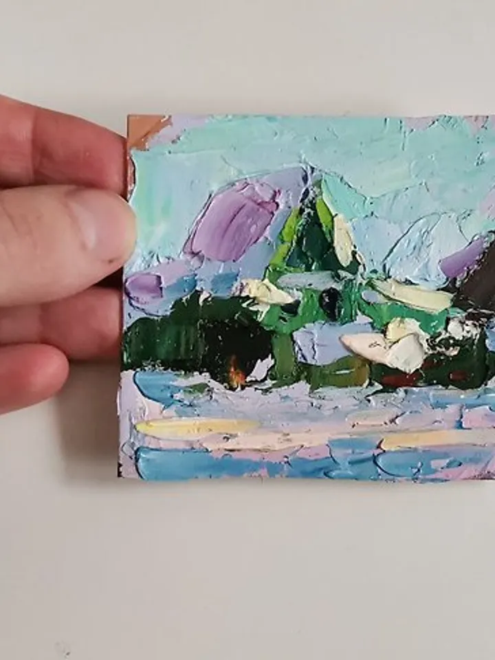 Shanxi Painting 油畫原作 Chinese手工油畫 Village 掛畫 Original Art Original Oil Painting