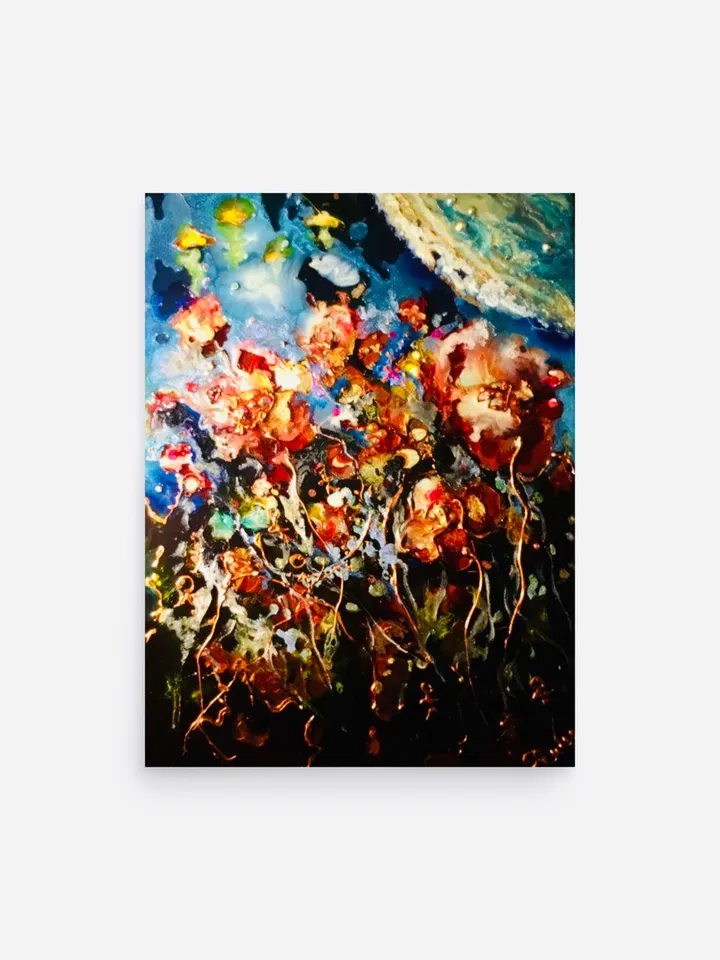 Foreign flowers fantasy Photo paper poster made with my original glass artwork