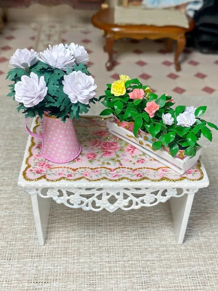 Dollhouse accessories. Flowers for doll. Furniture for doll. Handmade. 1:12.