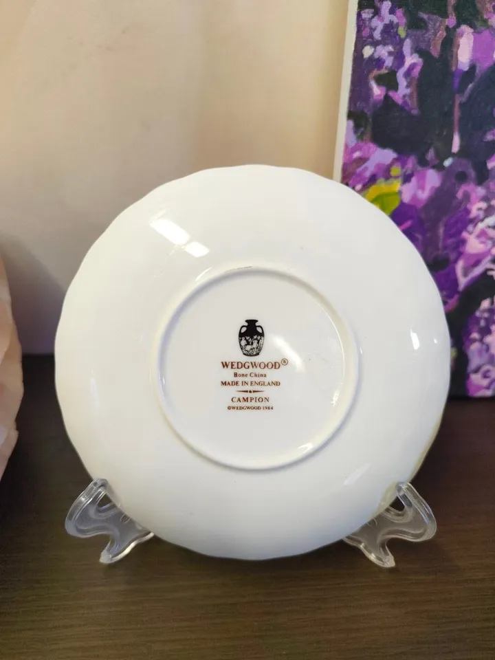 Wedgwood Rosehip, Plate Spiral Salad Bowl Fine Bone Floral Porcelain England Collectible Porcelain Gift Idea Vintage Pottery Lovely Trinkets