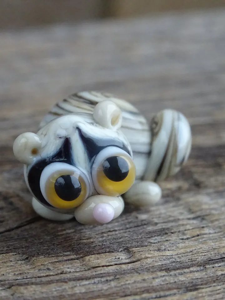 GLASS FIGURINES Lori lemur figurine Tiny lemur gifts miniature lemur decor Blown glass art sugar opossum ornaments Miniature lemur