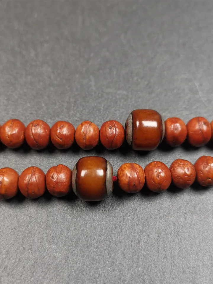 Gandhanra Handmade Pair of Yak Bone Beads,Marker Beads for Mala Necklace,Prayer Beads Accessories,0.47&quot; × 0.4&quot;