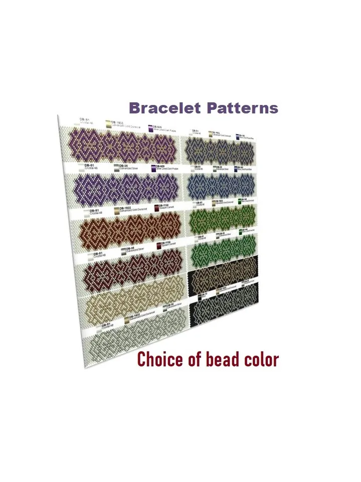 Cuff Bracelet Odd-Count Peyote Stitch Bead Patterns, Miyuki Delica, Czech beads Preciosa, Instant Download