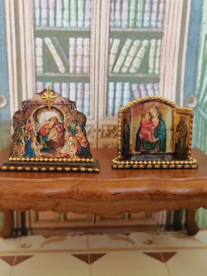 Set of Christmas nativity scenes. Handmade. Christmas nativity scene. Christmas. Gift for Christmas. Dollhouse miniature.1:12. Handmade.