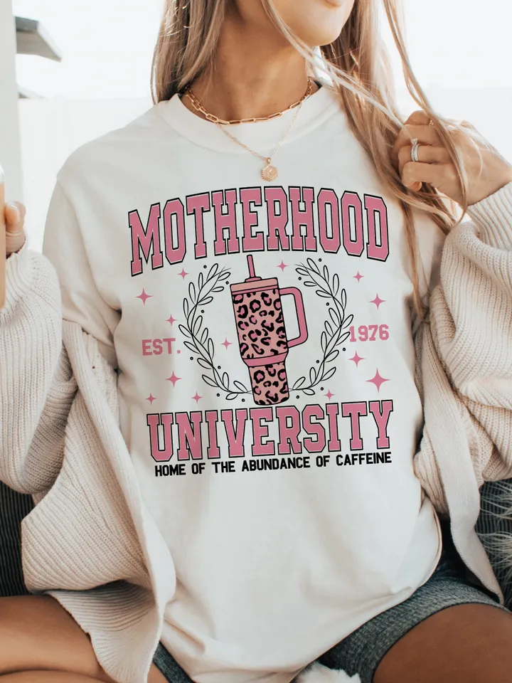 Motherhood University PNG, Funny Sublimation, funny mama png, Preppy Ice Coffee Mama, Sublimation, smart, funny, mama, mom, mothers day