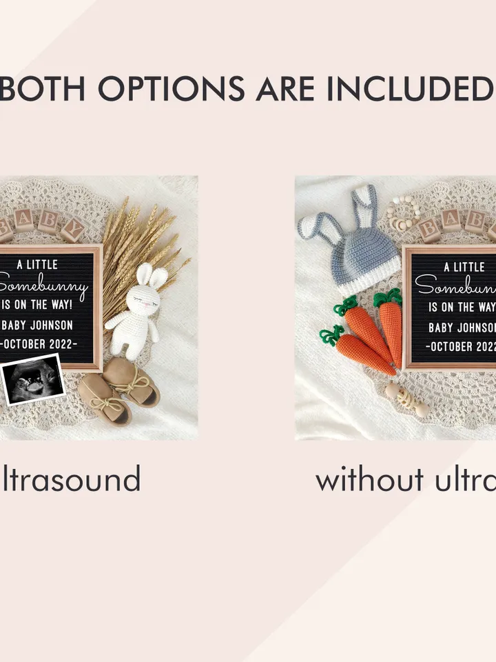 Easter Baby Announcement Digital, Bunny Pregnancy Announcement Template for Social Media, A little Somebunny is on the Way