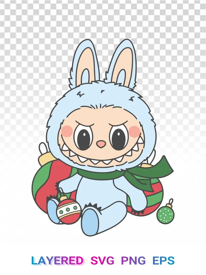 ❄️ Winter Labubu SVG PNG, Christmas Ornaments Labubu Cricut