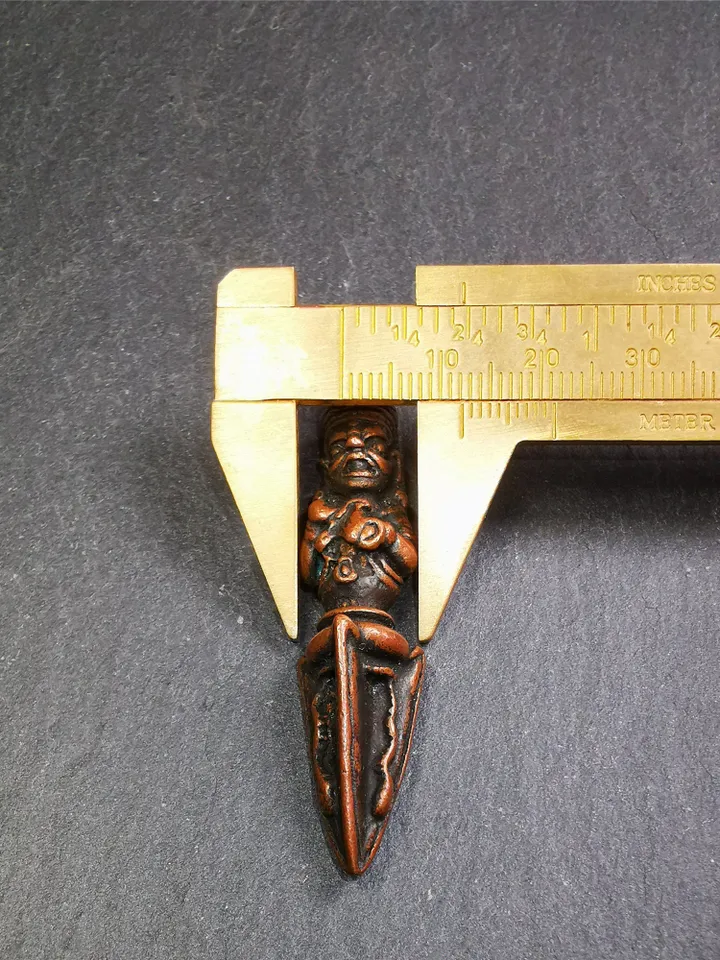 Gandhanra Antique Tibetan Amulet ,Vajrapani Phurba,Kila(Dorje Phurba) , Trantic Buddhism Ritual Implement Pendant,Made of Copper,2.36"