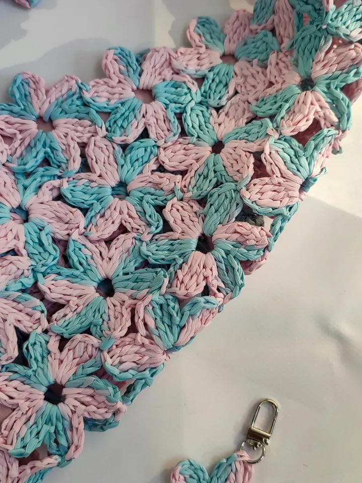 Marshmallow Raffia Crochet Bag - Large Boho Purse for Women