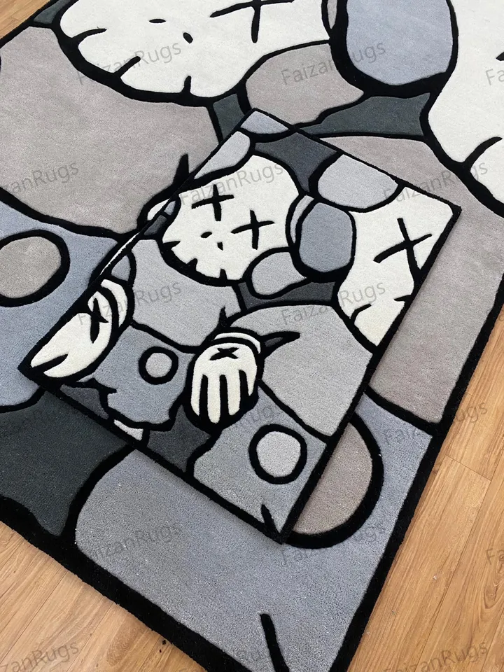 Kaws Handmade 100% Wool Rugs, Case Rugs and Carpets, Handmade Rugs For Living Room, Dining Room, Hallway, Multiroom Carpets, Anime Rugs.