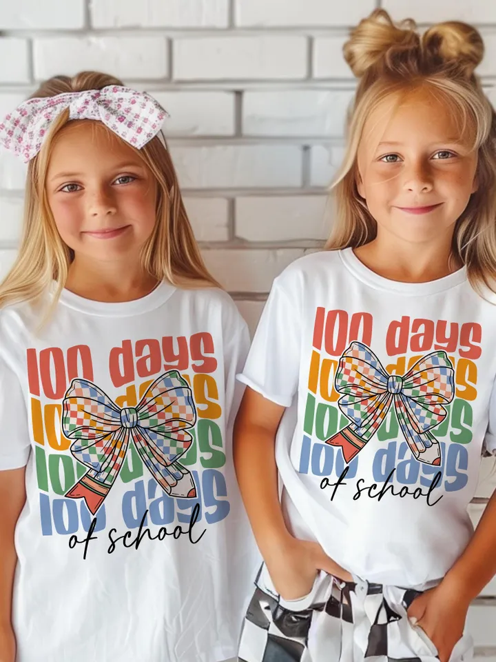 Coquette Bow 100 Days of School Png, 100 Days of School Png, Colorful Checkered Coquette Png, School Teacher Png, Teacher 100 Days Png