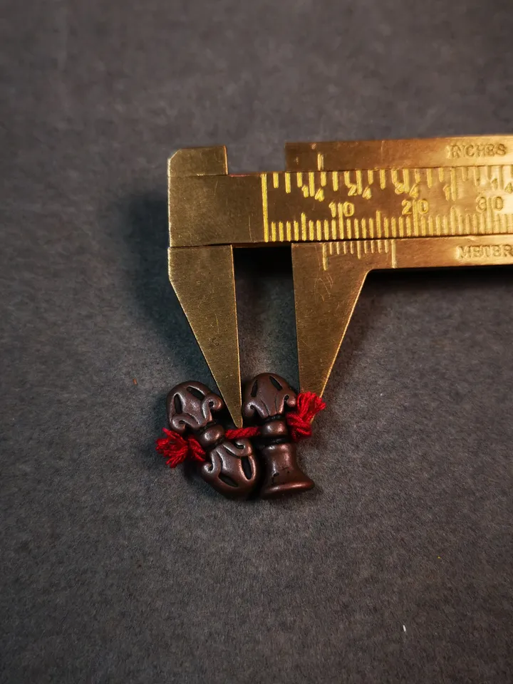 Gandhanra Handmade Tibetan Amulet Pendant,Mini Vajra and Dorje Bell, Mala Marker Bead Accessories, Made of Red Copper
