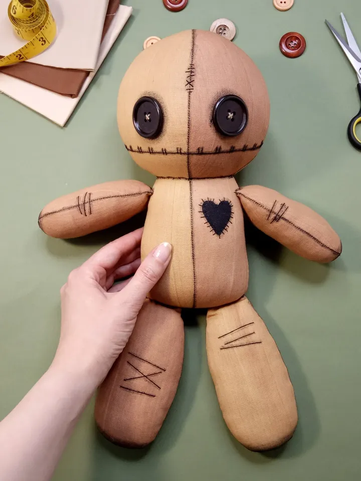 Doll With Button Eyes Sewing Pattern PDF (2 sizez)