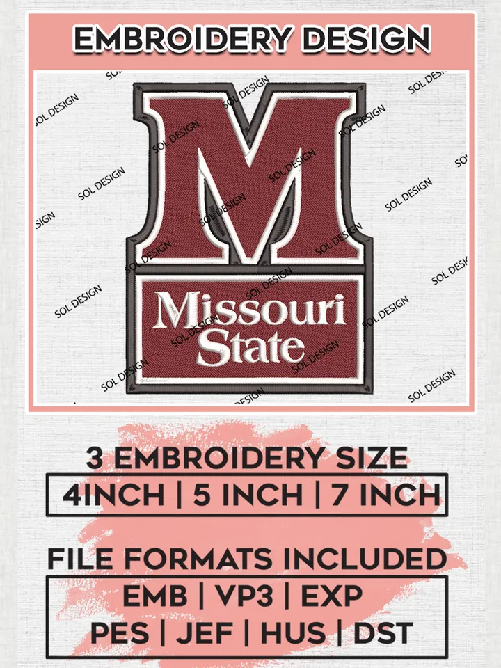 NCAA SMS Bears Team Word Logo embroidery designs, NCAA Missouri State Bears Logo Machine embroidery files, NCAA Team Logo embroidery designs, NCAA Game Day Machine embroidery designs, Digital Download