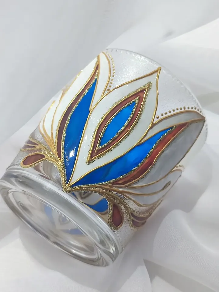 candlestick glass "Lotus in bloom"