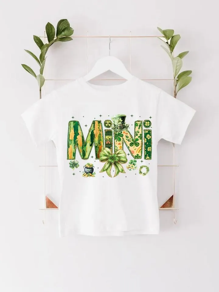 Mini St Patrick's Day PNG, Coquette Brushstroke png, Lucky Mama Png, Shamrock PNG, St Patricks Coquette Png, Lucky Charm Png,Glitter Irish