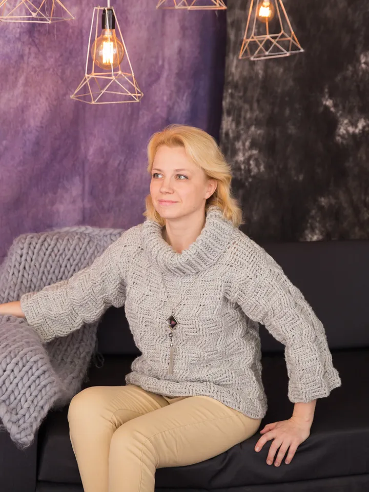 Women's Chunky Sweater Crochet Pattern Miranda